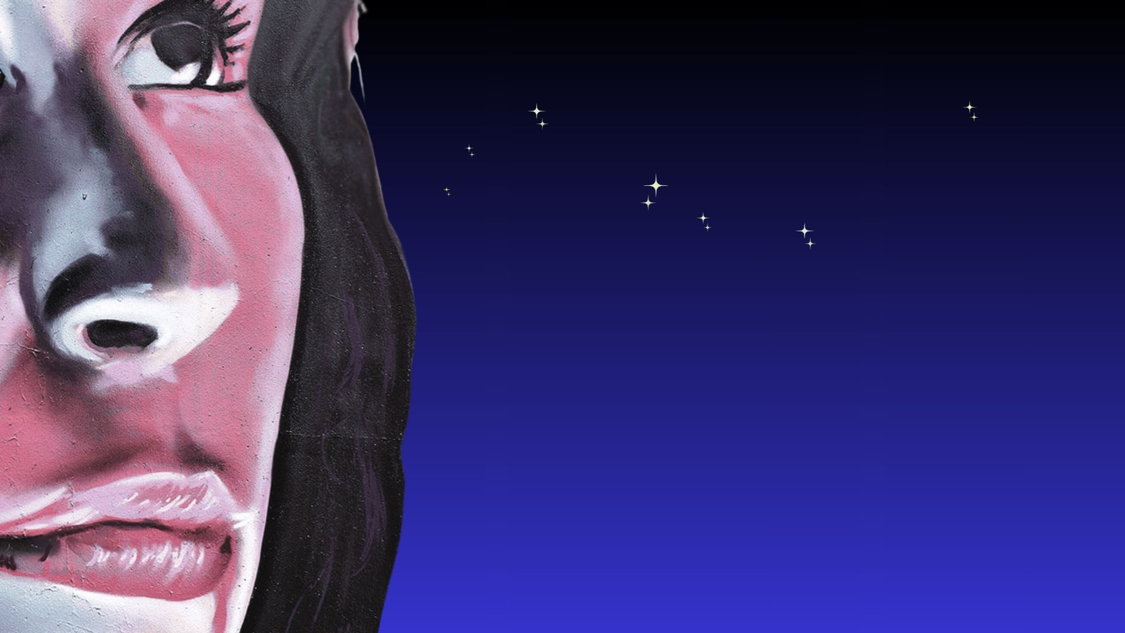 INSPIRED BY HER 2026 REVIEW HORIZONTAL LANDSCAPE BACKGROUND FACE WITH NIGHT SKY